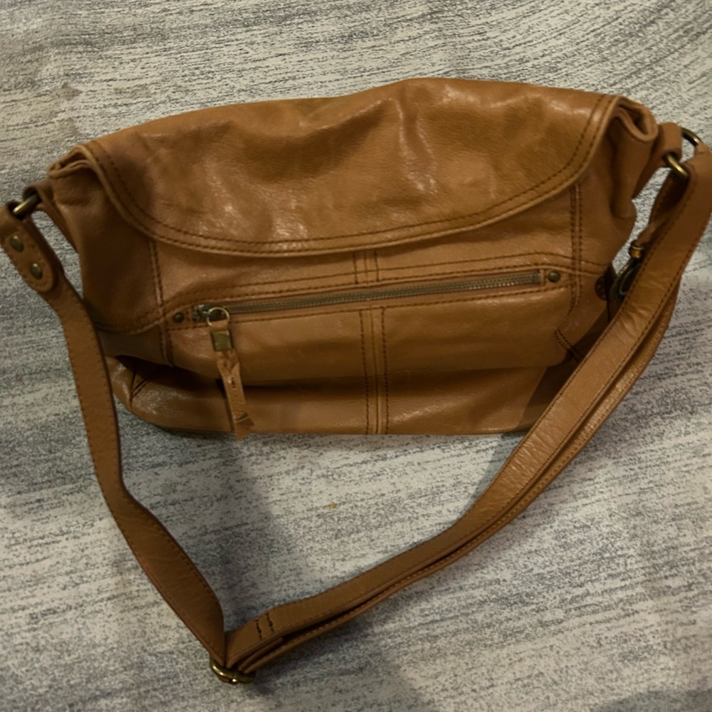 The ask carmel brown flap over purse
